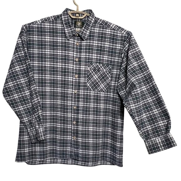VNT OS Trachten Men XXL EU45/46  Flannel Cotton Navy Green Western Rustic Alpine - Picture 1 of 16